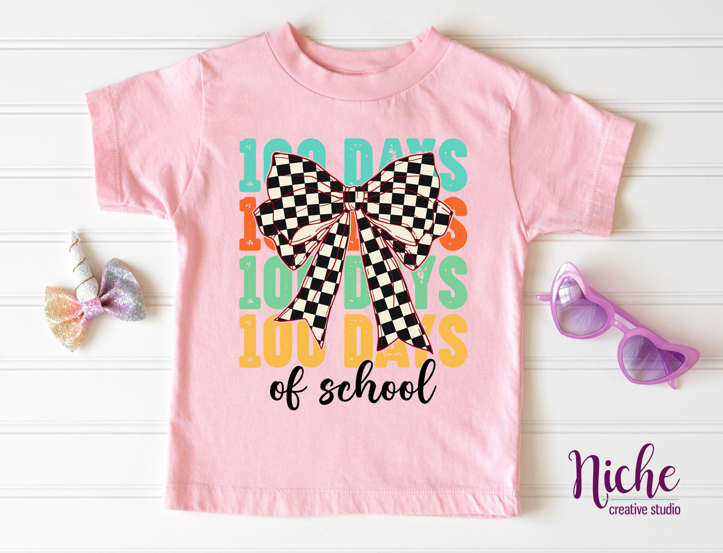 -10096 100 Day Of School Repeat Bow Decal