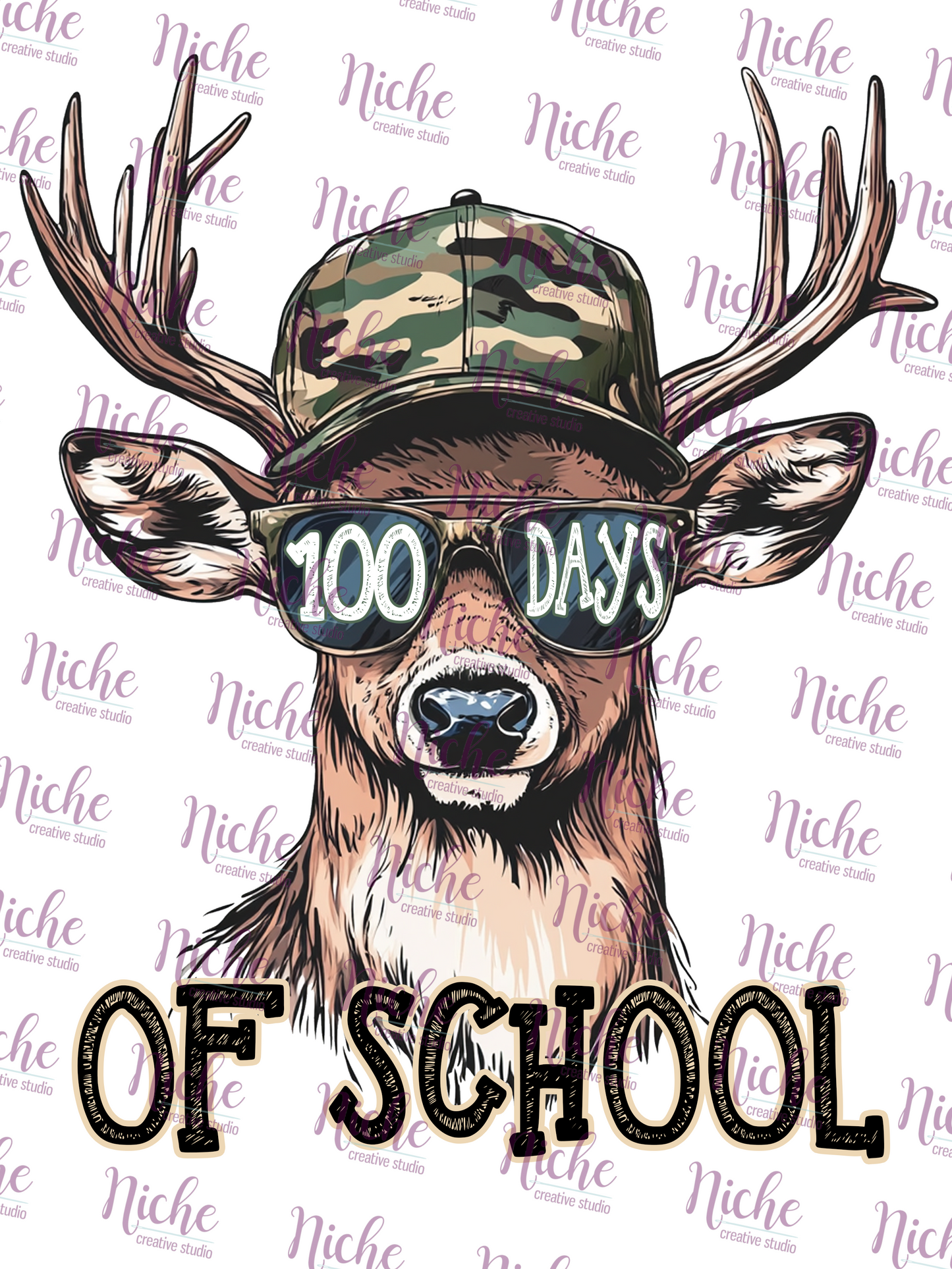 -1053 100 Deer Days of School Decal