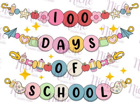 -1092 100 Days Of School Bracelet Decal