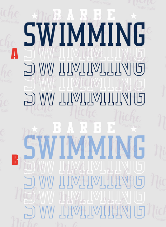 -BAR2028 Barbe Swimming Repeat Decal