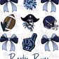 -BAR2037 Barbe Bucs football and Bows Decal