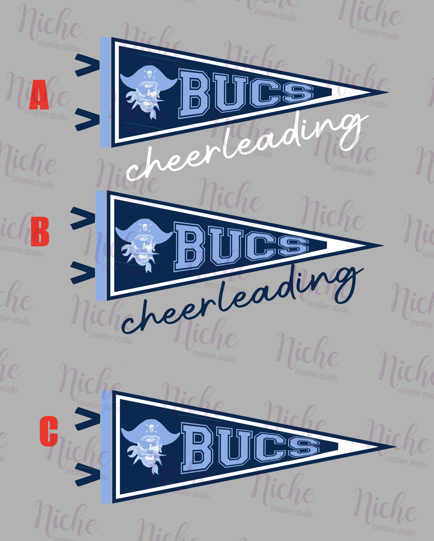 -BAR3070 Bucs Pennant Cheerleading Decal