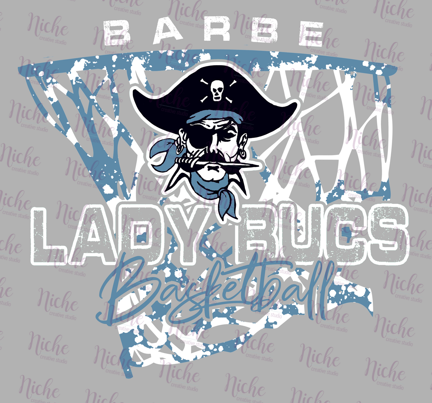 -BAR935 Lady Bucs Basketball Decal