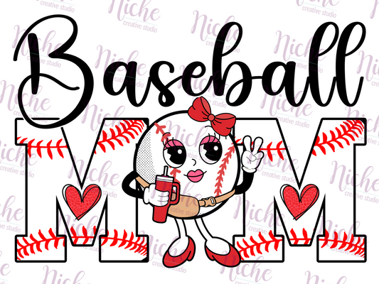 -BAS6016 Mom Baseball Decal