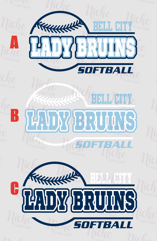 -BEL1980 Bell City Lady Bruins Softball Decal