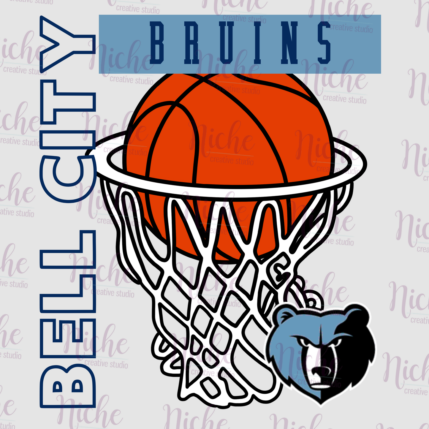 -BEL6013 Bell City Basketball Decal