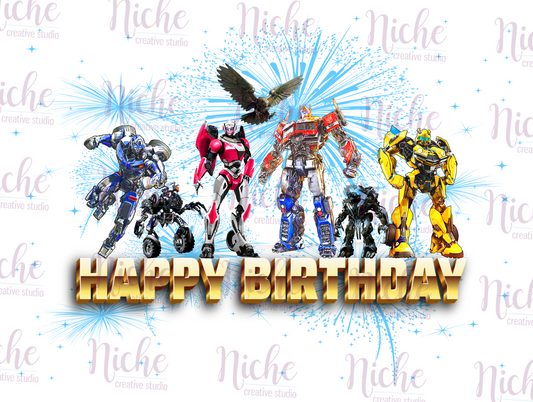 -BIR1898 Happy Birthday Transformers Decal