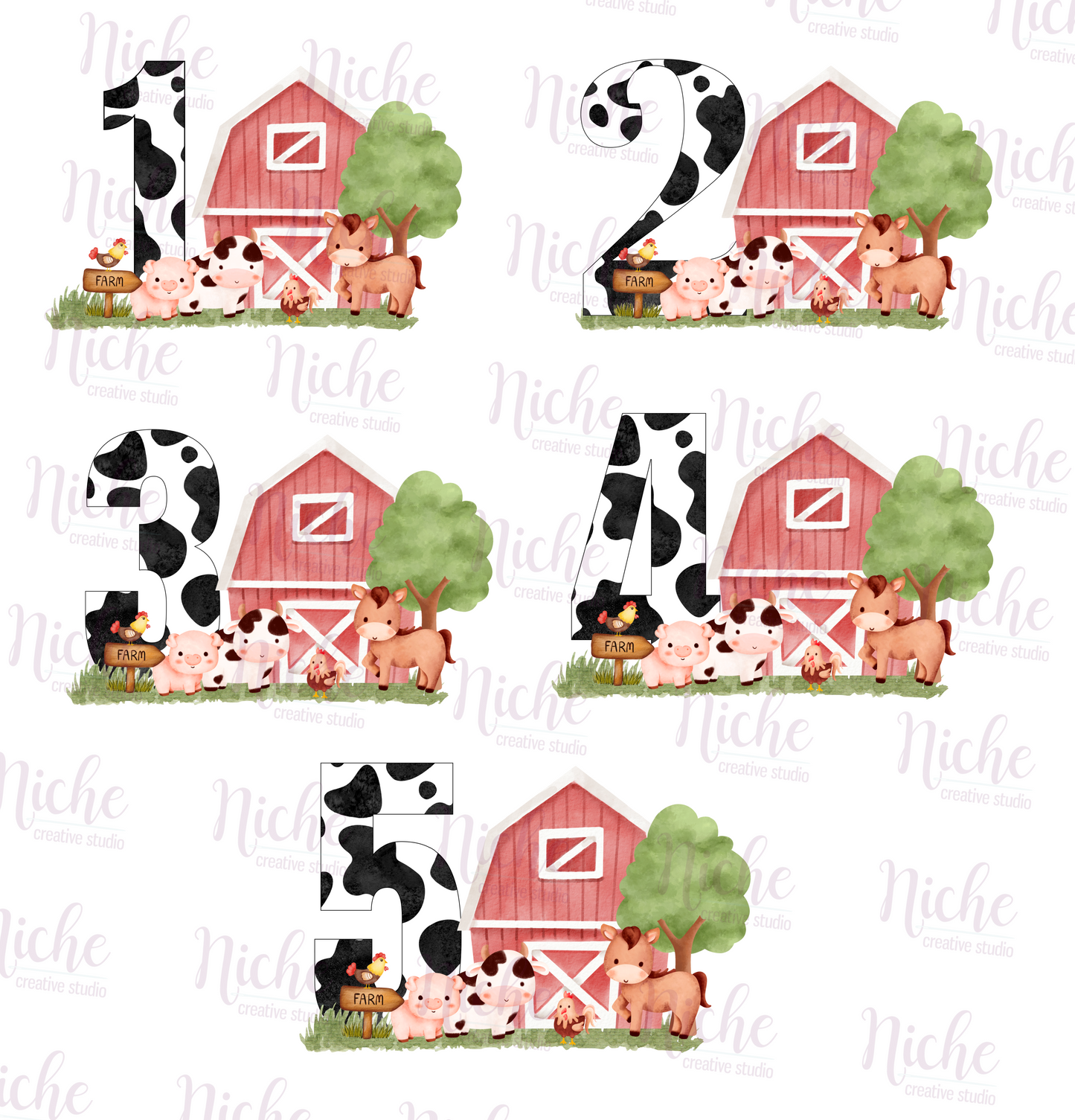 -BIR2011 Farm Barn Numbers Decal