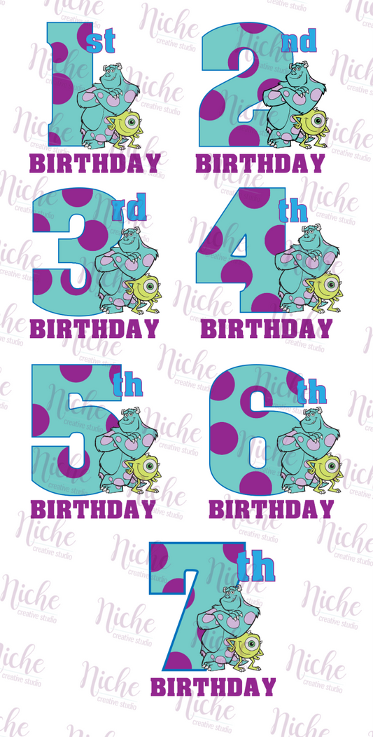 -BIR363 Monsters Birthday Decal