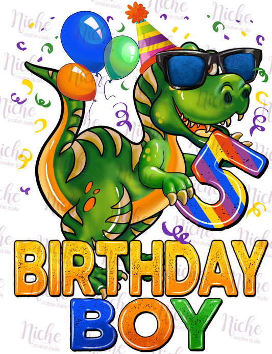 -BIR5033 Dino 5th Birthday Decal