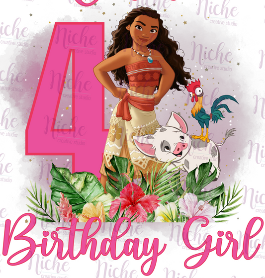 -BIR8025 Birthday Girl Moana 4 Decal