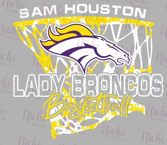 -BRO933 Lady Broncos Basketball Decal