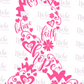 -CAU5257 Heart Ribbon with Words Decal