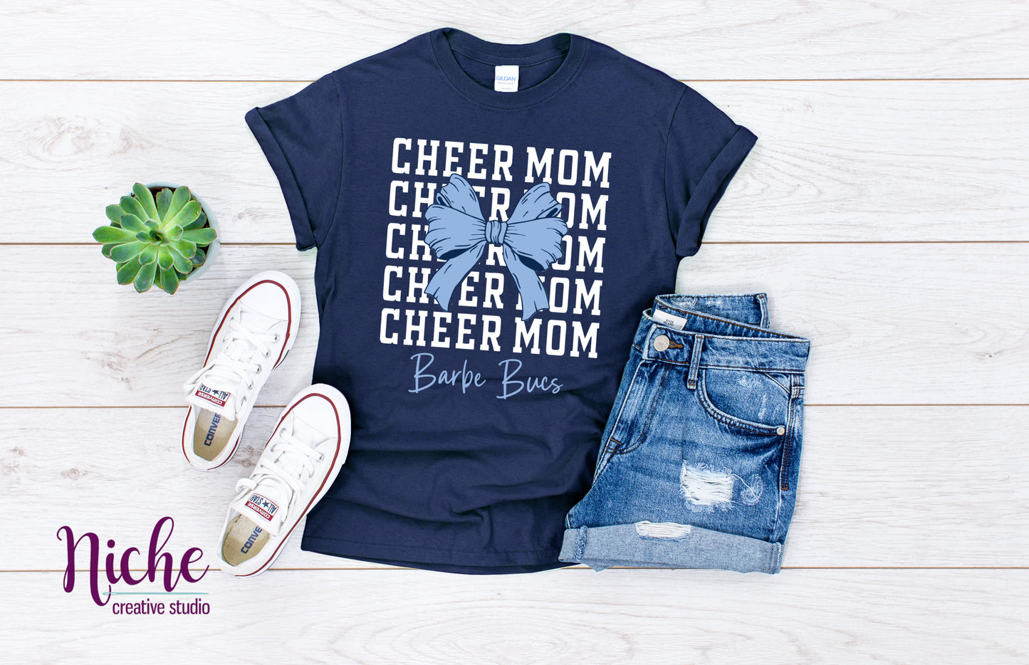 -CHE2032 Custom Cheer Mom Bow Decal