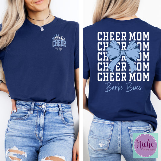 -CHE7002  **Front/Back Combo** Custom Cheer Mom Bow Decal