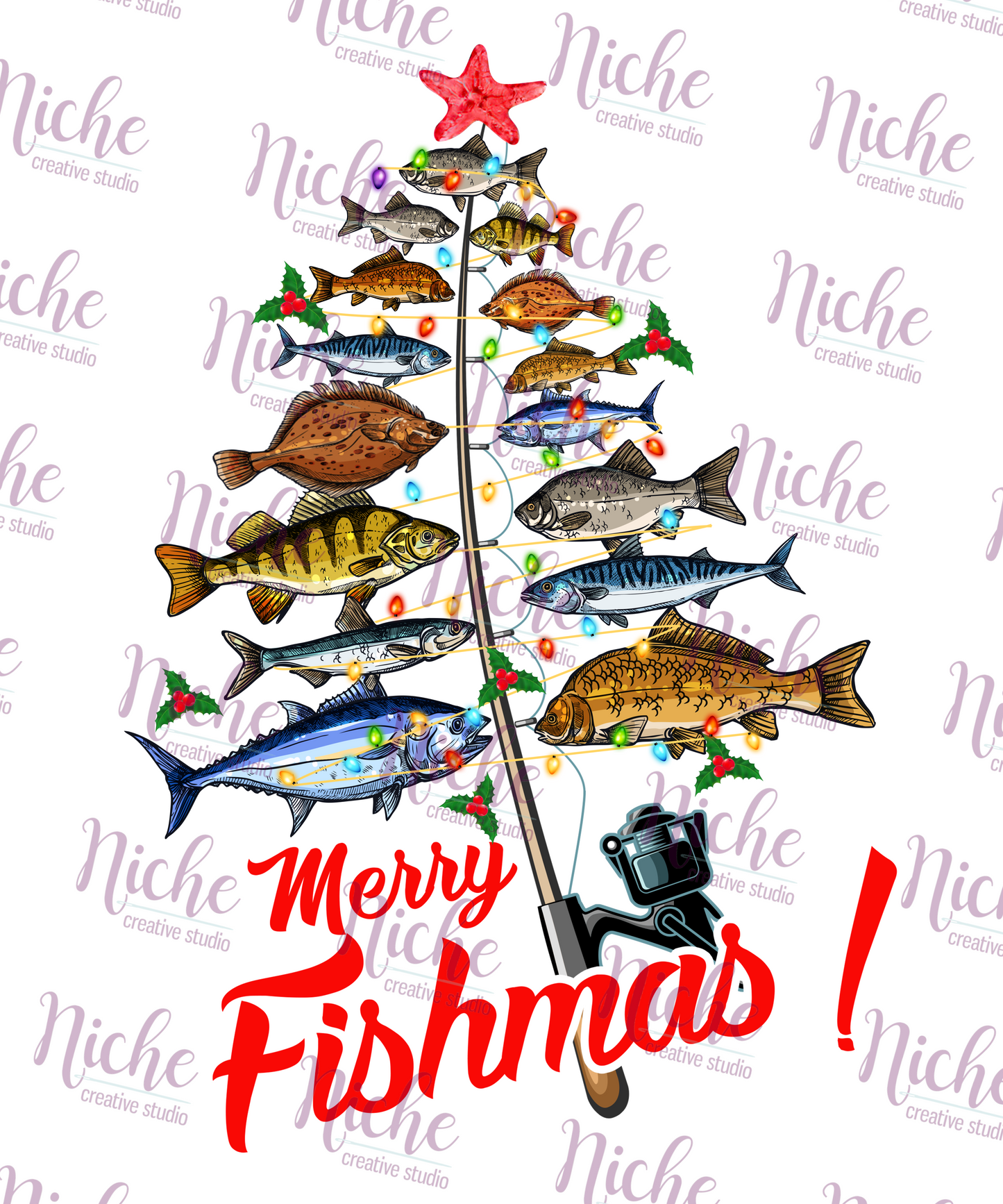 -CHR2590 Merry Fishmas Decal