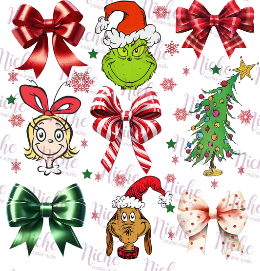 -CHR5427 Grinchmas Coquette Bow Decal