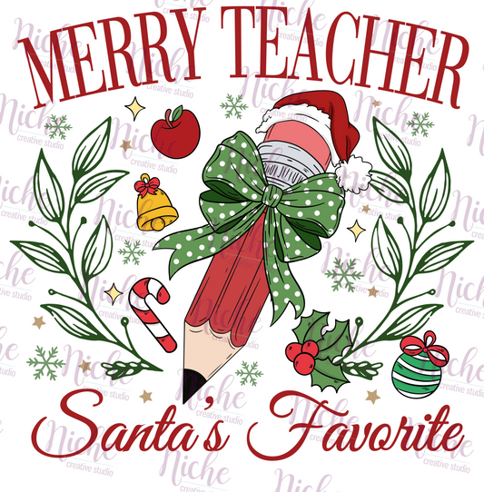 -CHR5462 Merry Teacher Decal