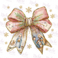 -CHR5472 Coquette Nativity Scene Bow Decal