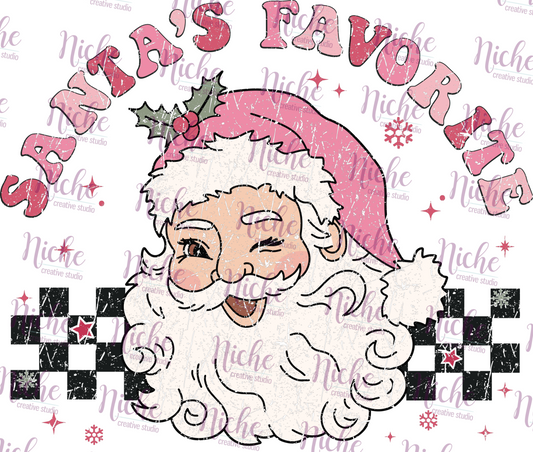 -CHR5477 Santa's Favorite Pink Retro Decal