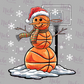 -CHR5602 Basketball Snowman Decal