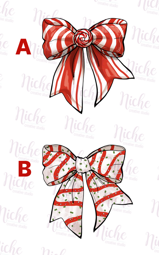 -CHR5603 Candy Cane Bow Decal