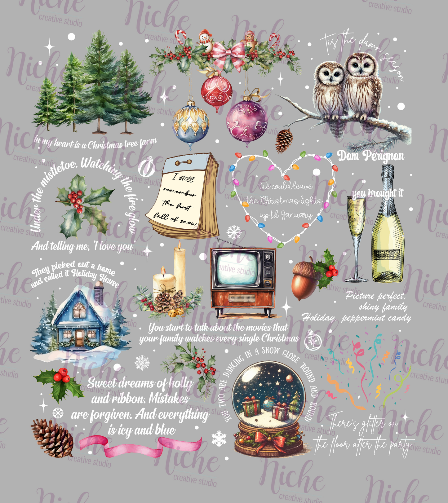 -CHR5621 Christmas Collage Decal