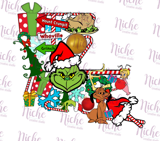 -CHR5623 Grinch Louisiana Decal