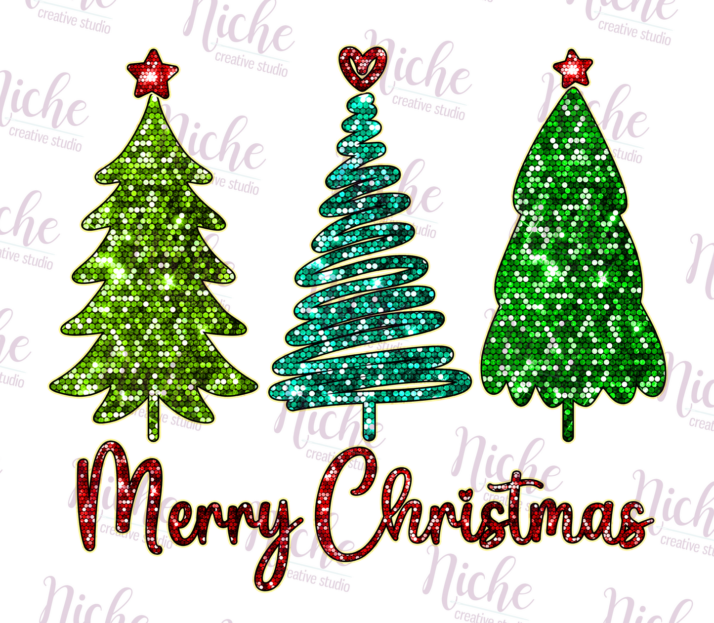 -CHR6002 Christmas Trees Decal