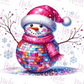 -CHR6004 Disco Ball Snowman Decal