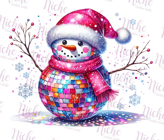 -CHR6004 Disco Ball Snowman Decal