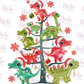 -CHR6007 Christmas Dinosaur Tree Decal