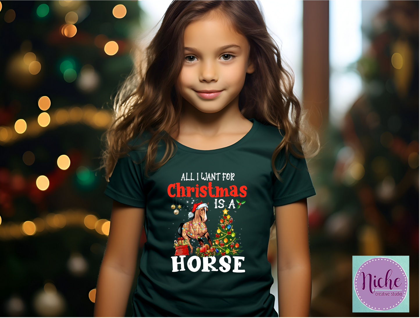 -CHR6021 All I Want For Christmas is a Horse Decal