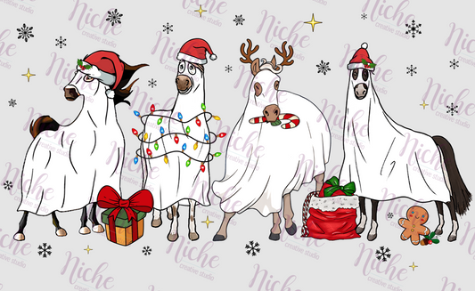 -CHR6025 Christmas Ghost Horse Decal