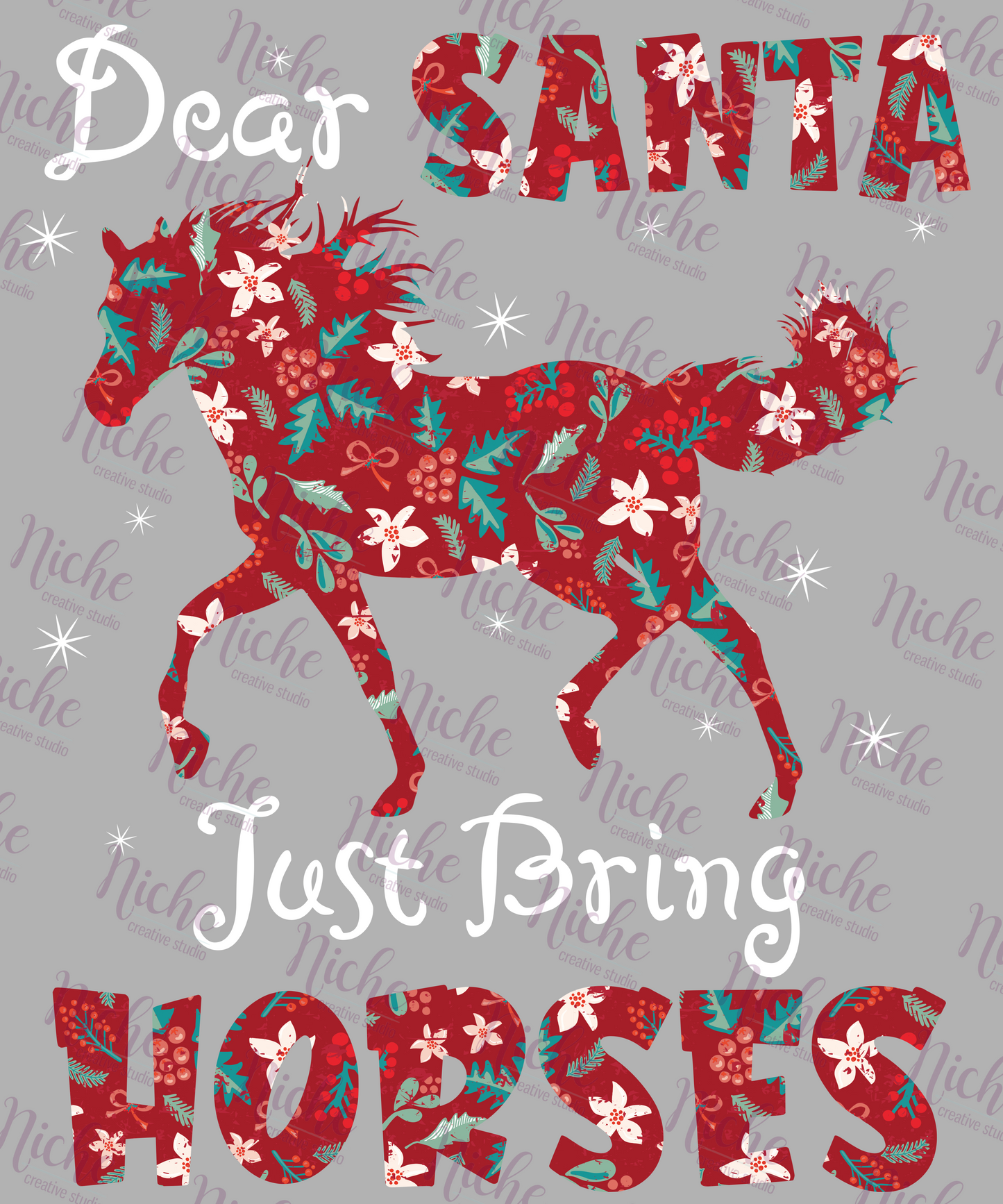 -CHR6026 Dear Santa Just Bring Horses Decal