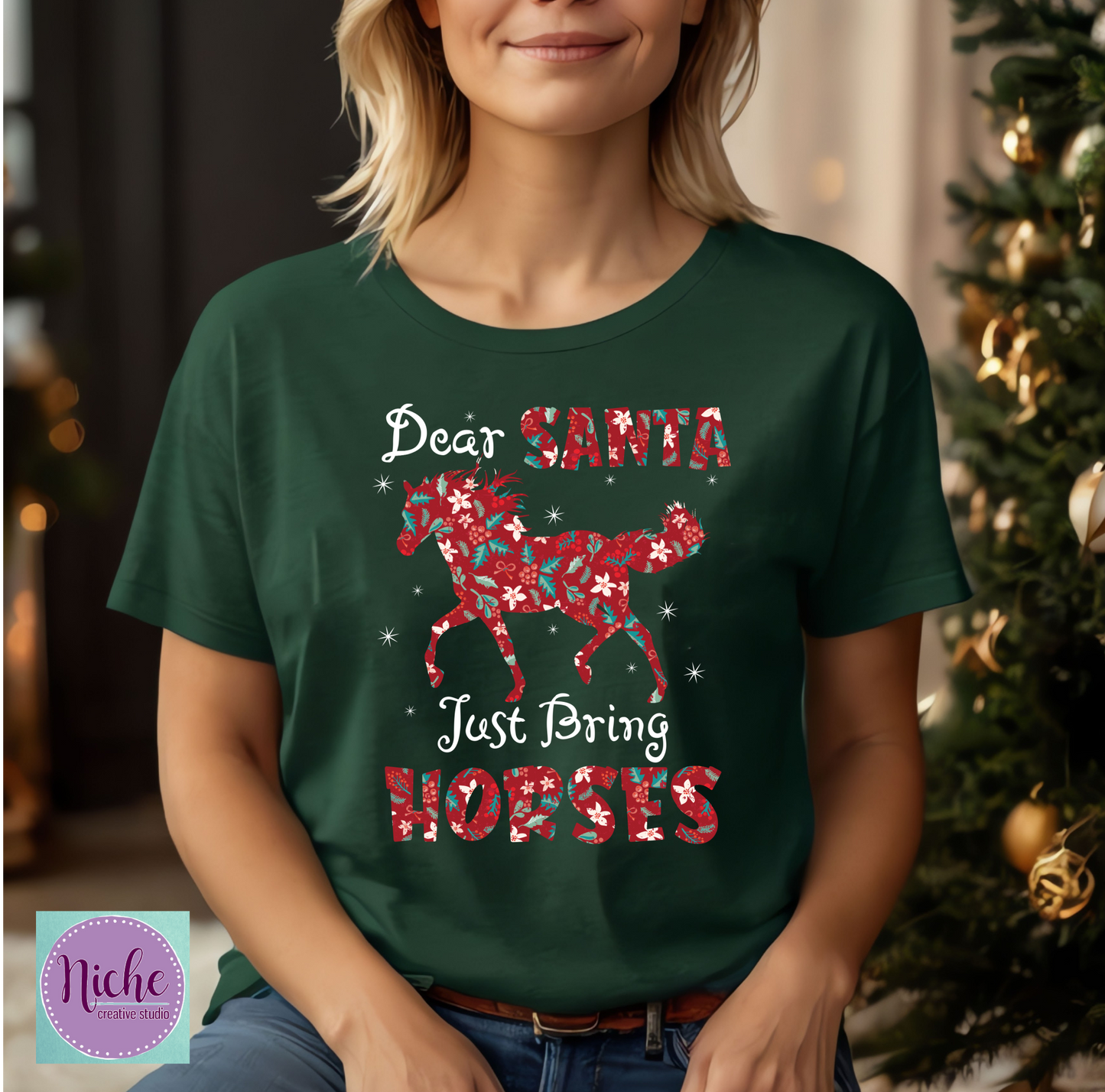 -CHR6026 Dear Santa Just Bring Horses Decal