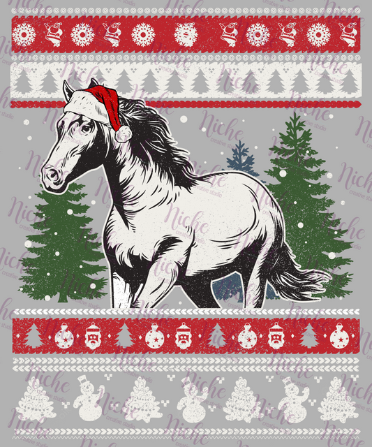 -CHR6030 Horse Christmas Sweater Decal