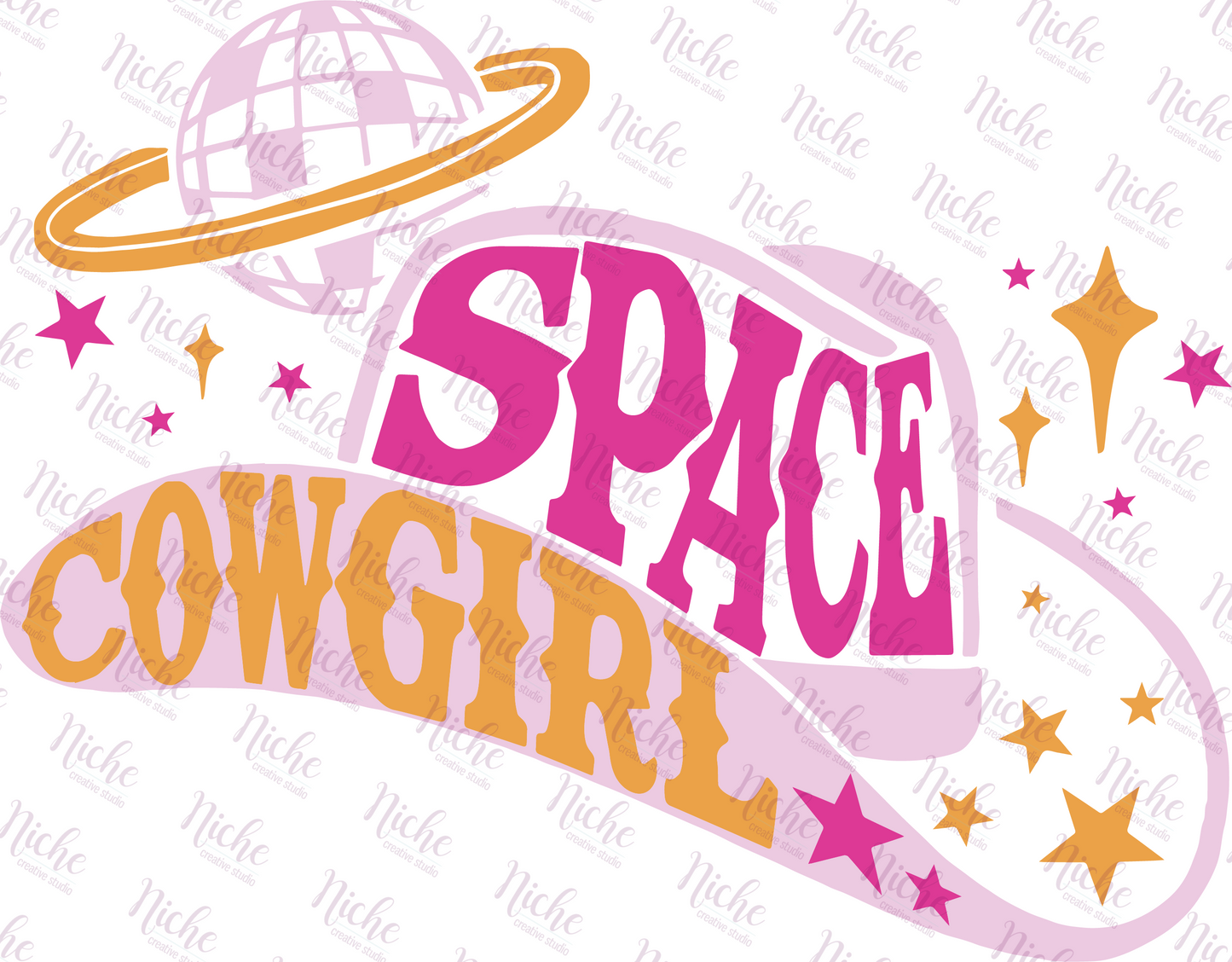 - COW408 Space Cowgirl Hat Decal