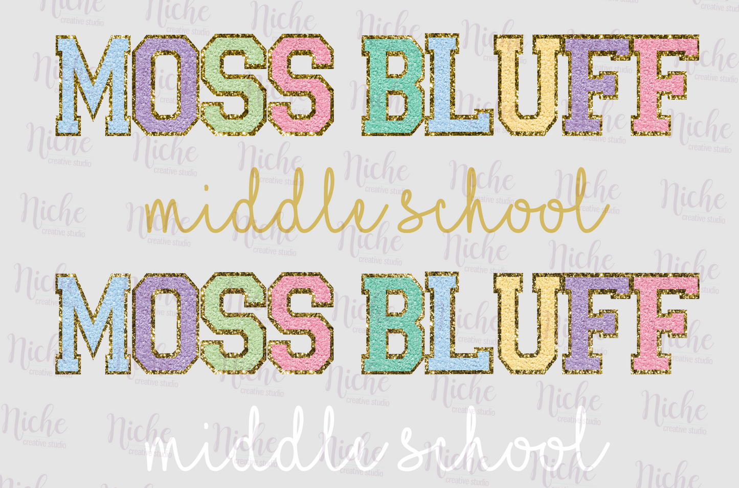 -DOO1820 Moss Bluff Middle Chenille Decal