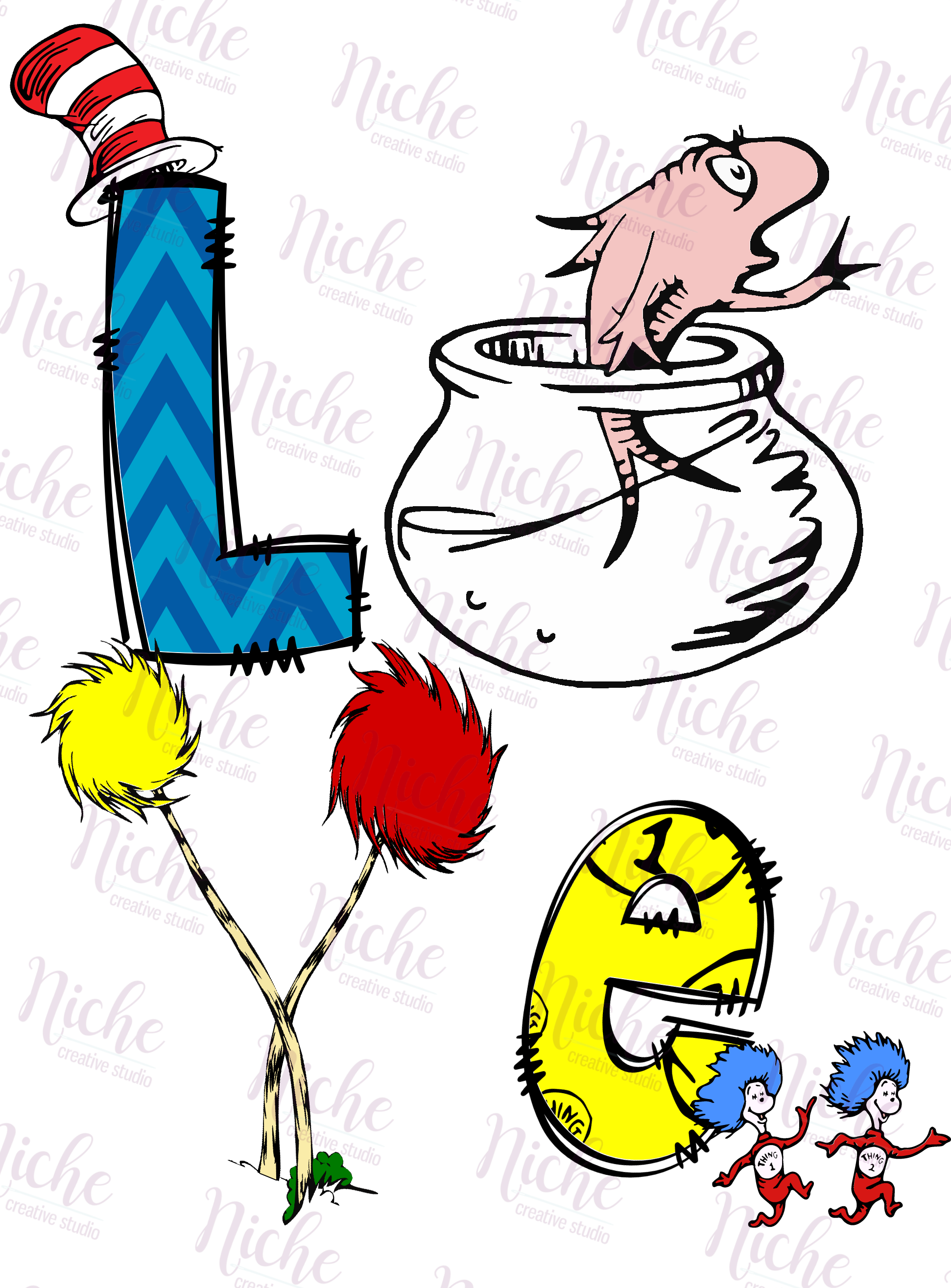 -DRS1396 Love Dr Seuss Decal – Niche Creative Studio