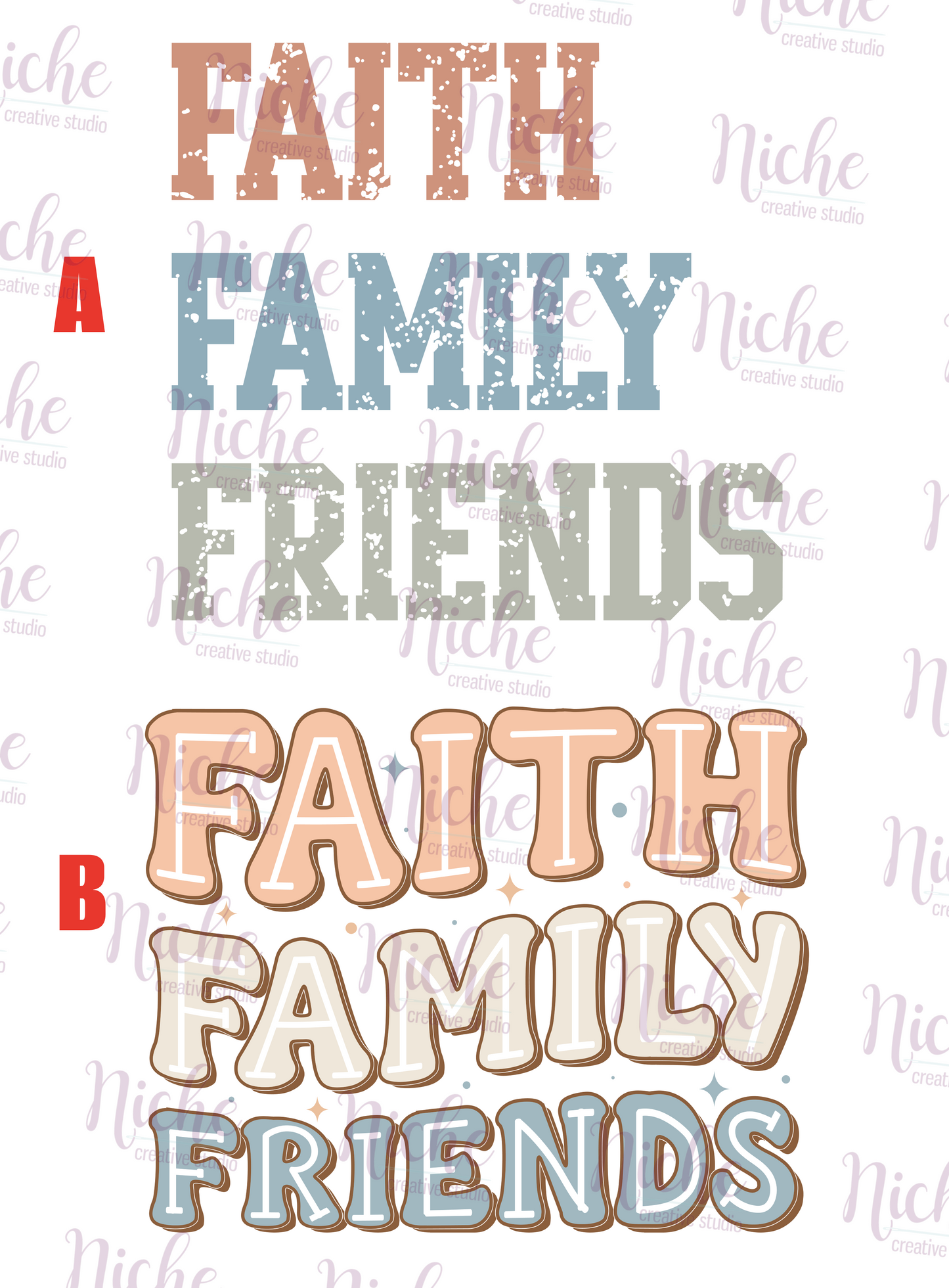 -FAI5500 Faith Family Friends Decal