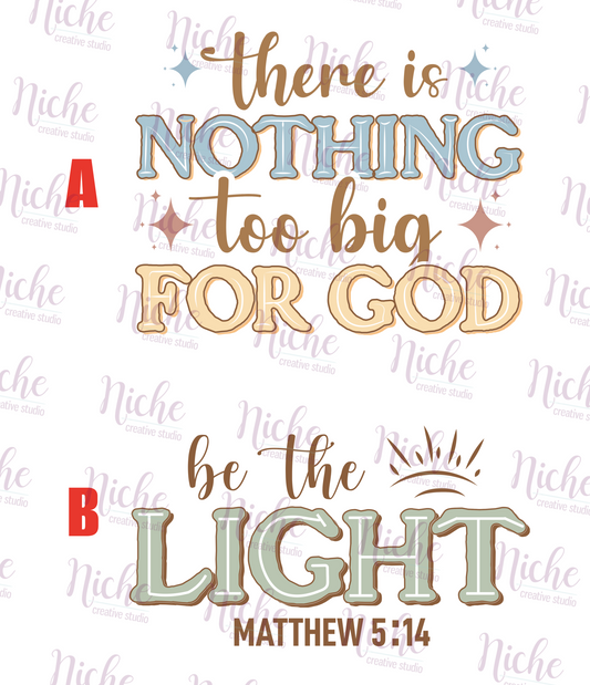 -FAI5514 There is Nothing too Big for God Decal