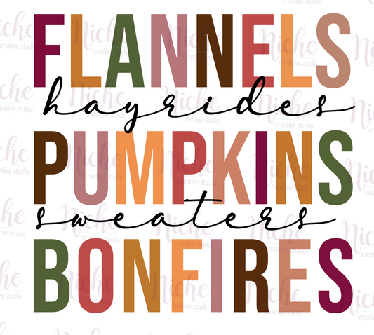 -FAL2643 Flannels Pumpkins Bonfires Decal