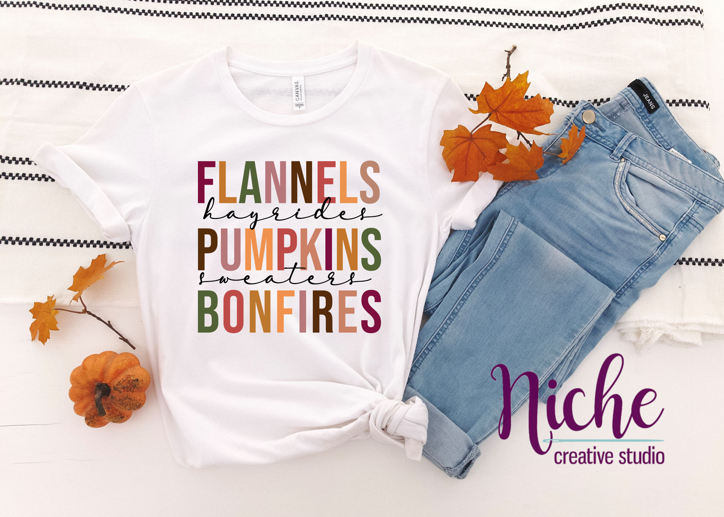 -FAL2643 Flannels Pumpkins Bonfires Decal