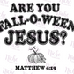 -FAL5201 Fall-O-Ween Jesus Decal