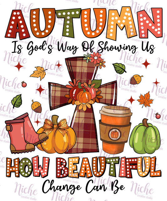 -FAL5210 Autumn Is Gods Way How Beautiful Decal