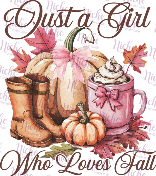 -FAL5354 Just a Girl Who Loves Fall Decal