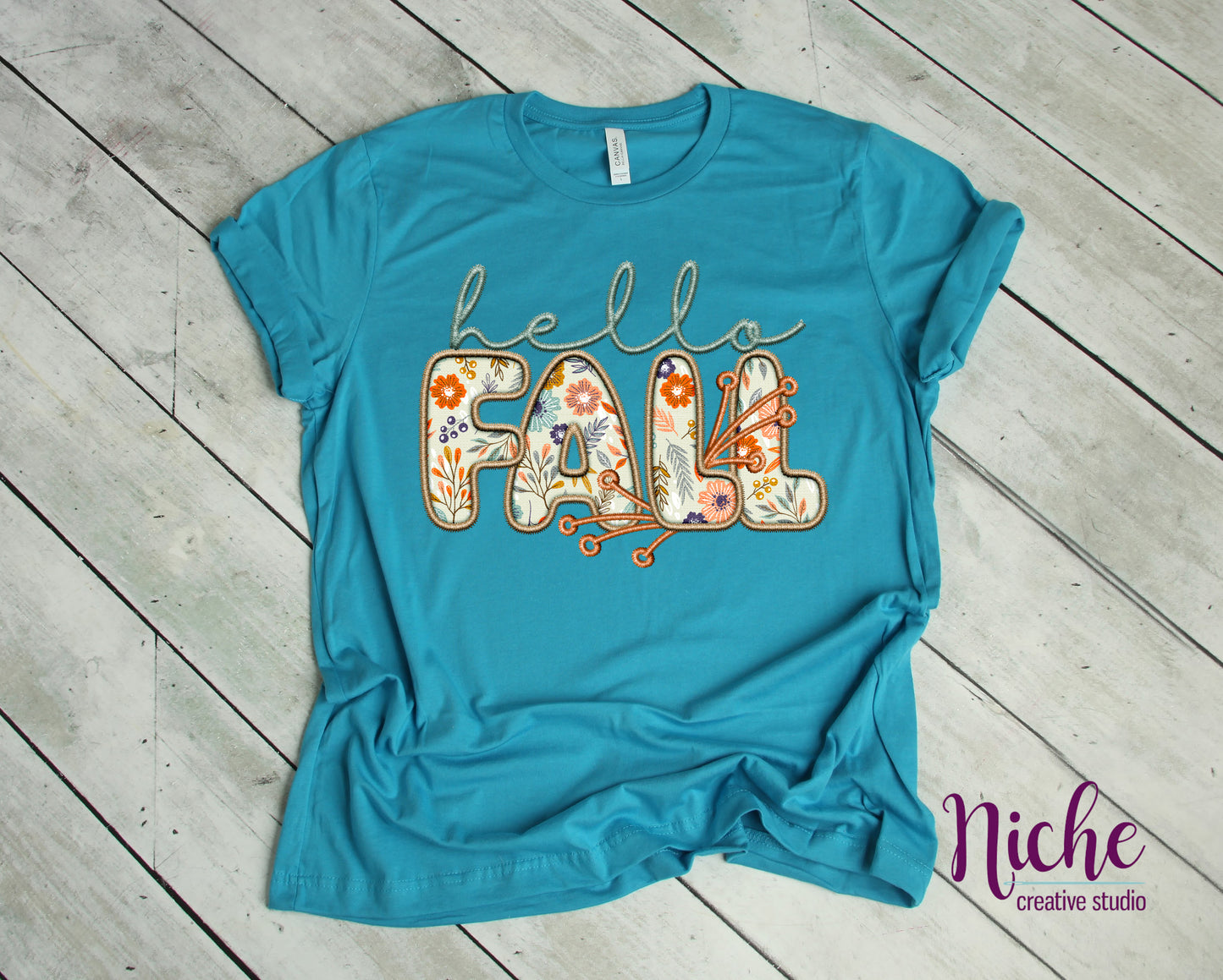 -FAL5475 Hello Fall-Faux Bubble Stitch Decal