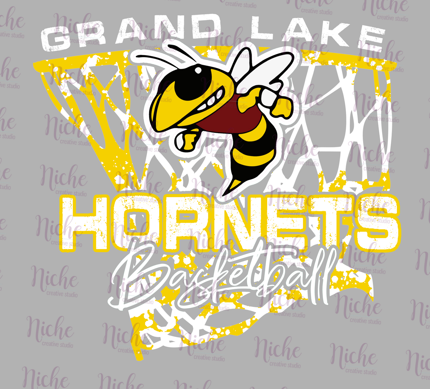 -GRA1006 Hornets Basketball Decal