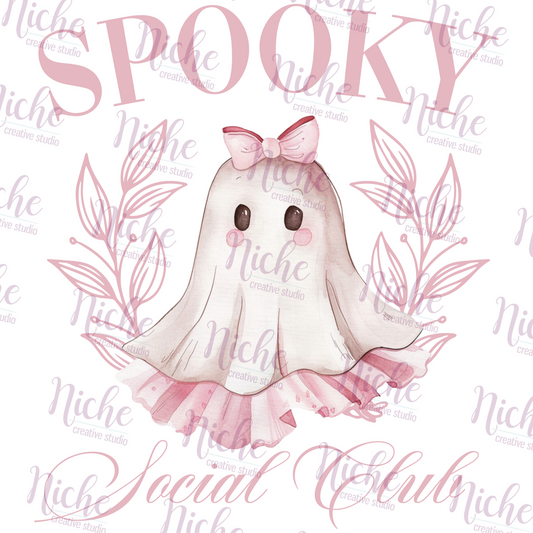 -HAL5333 Spooky Pink Ghost Social Club Decal